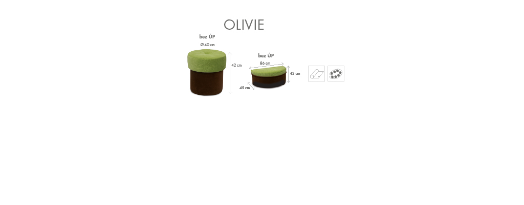 taburet OLIVIE kulatý
