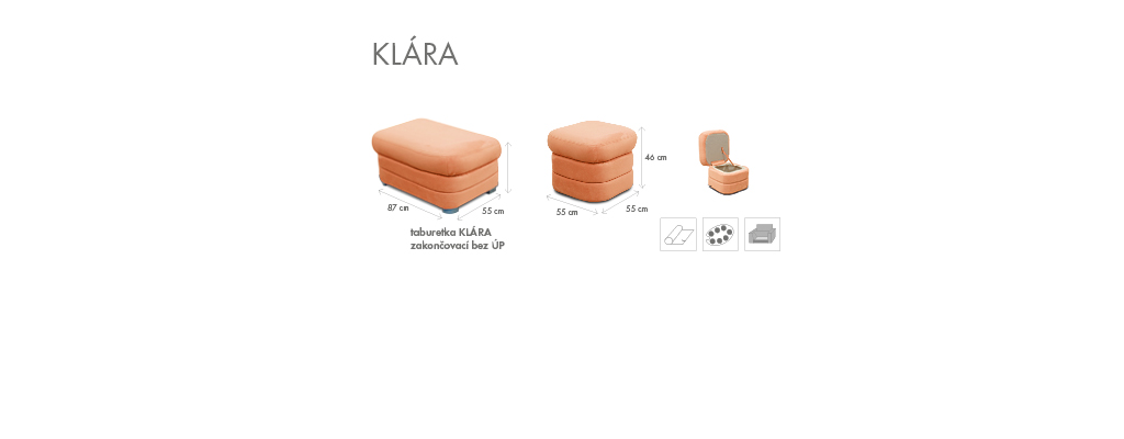 taburet KLÁRA půlkruh