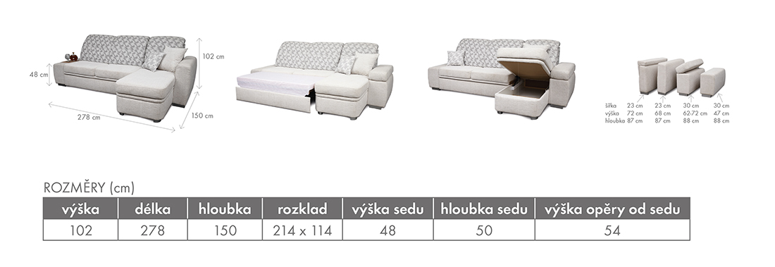 rohová sedací souprava HORTENZIE